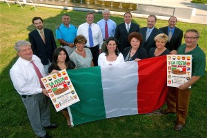 La Festa Volunteers with Flag